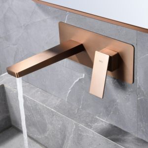 Imex - grifo monomando lavabo empotrado oro rosa serie pisa