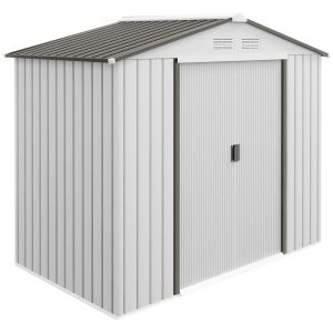 Caseta de jardín 213x130x185 cm acero galvanizado color gris Outsunny