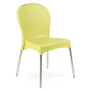 Silla de exterior linder, apilable, de plástico verde
