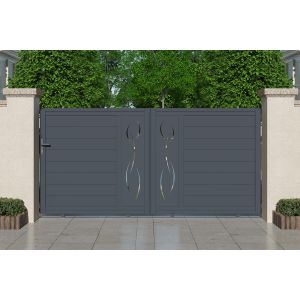 Puerta corredera 3m life alt.140cm aluminio gris + puerta + 4 postes elda