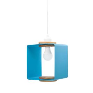Lámpara coLGante cube pop blue- bombilla 1 x E27 - long. Max 120cm - azabak