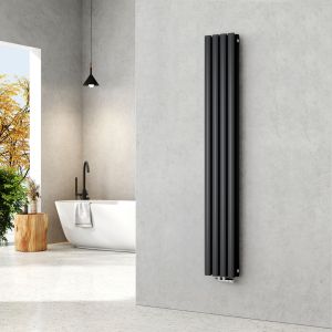 Emke radiador agua caliente tubo redondo antracita 160x24 cm doble capa