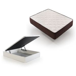 Pack canapé y colchón 150x200 blanco descansin
