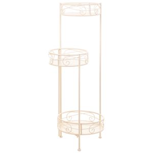 Soporte para 3 macetas de forja blanco 30x25x90