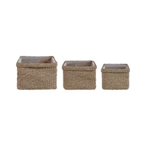 Conjunto de 3 macetas rivuline 23/27/30 cm algas marinas natural