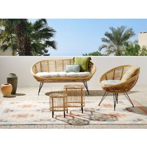 Conjunto de jardín con mesa 3 plazas maratea/cesenatico ratán natural