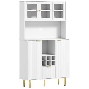 Alacena de cocina 100x40x180 cm mdf color blanco Homcom, hogar - cocina