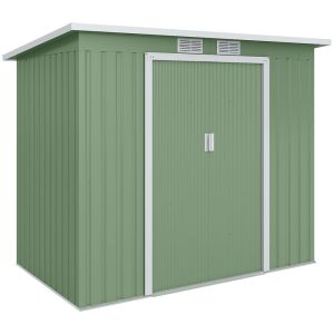 Caseta de jardín 213x130x172 cm acero galvanizado color verde Outsunny