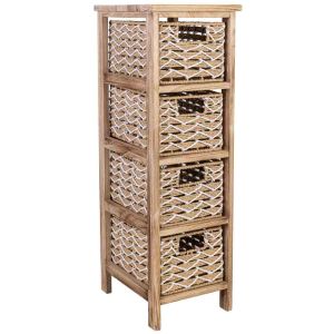 Cajonera de madera marrón 26x32x81 cm