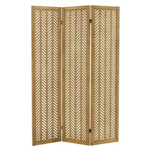 Separador de ambientes plegable biombo divisor 3 paneles madera kobe