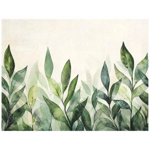 Papel pintado pared verde hojas 350x250 fotomurales xxl dormitorio