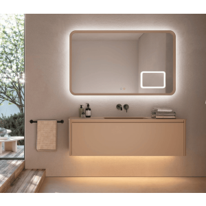 Espejo LED retroiluminado duomo 80x80 moka-3/LED-antivaho