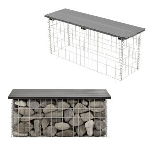 Banco de jardín gavión friesland wpc 100 x 30 x 45 cm negro [pro.tec]