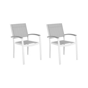 Conjunto de 2 sillas de jardín pereta metal gris