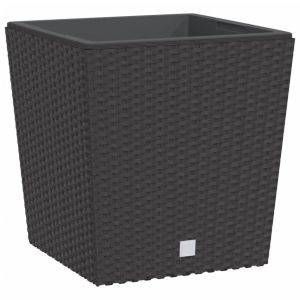 vidaXL macetero con interior extraíble pp ratán marrón 21/32 l