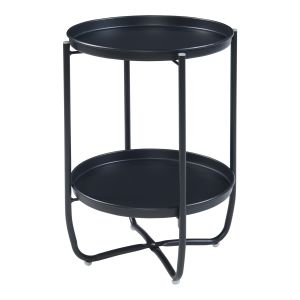 Mesita de jardín sandefjord acero 57,5x40 cm - negro [en.casa]