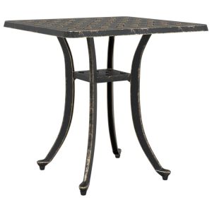 vidaXL mesa de jardín aluminio fundido bronce 53x53x53 cm