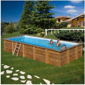 piscina gre madera rectang evora plus 6.20 mts x 4.20 mts x 1.36 mts alto