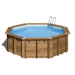 piscina gre redonda de madera vanille 4mts x 1.19 mts de alto