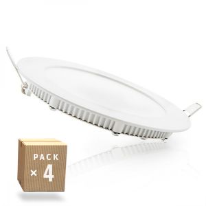 Pack 4 placas LED 9w 900lm 6000ºk 40.000h  [ho-plcir9w-cw-4pk-ap]