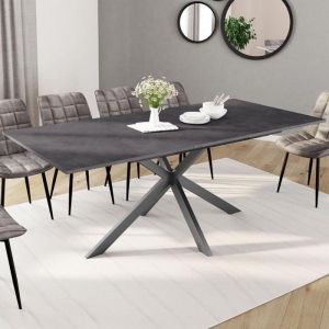 Mesa de comedor extensible - gris - 160-200 cm