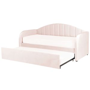 Cama nido terciopelo eyburie 90 x 200 cm rosa pastel