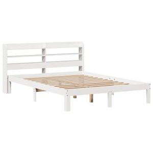 vidaXL estructura de cama con cabecero madera de pino blanco 150x200cm