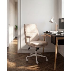 Silla de oficina vero bouclé blanco crema