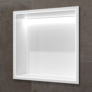 Imex - nicho de ducha empotrable con luz LED 33x33cm blanco serie indic