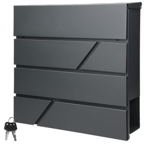 Buzón correos de pared acero 37 x 11 x 37 cm ecd germany