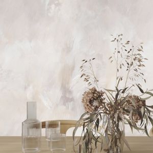 Papel pintado stucco veneziano beige y gris paloma