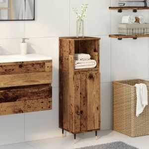 Armario de baño madera de ingeniería envejecida 30x30x100 cm esb2541