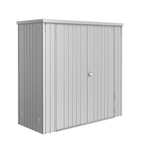Armario metalico biohort alto jardin color plata metalizada 190