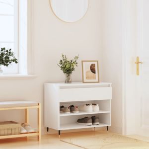 Mueble zapatero madera contrachapada blanco 70x36x60 cm esxt6672