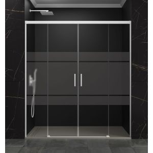 Mampara basic spazio 2 puertas + 2 fijos serigrafiado blanco 180 cm