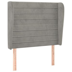 vidaXL cabecero con orejas de terciopelo gris claro 83x23x118/128 cm