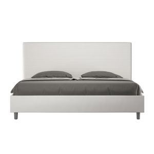Cama tapizada 180x190 cm - cabecero acolchado pu - blanco