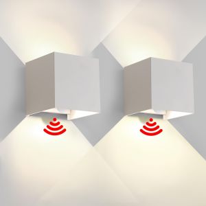 Lámpara de pared interior exterior con sensor impermeable 6 w 3000 k blanco