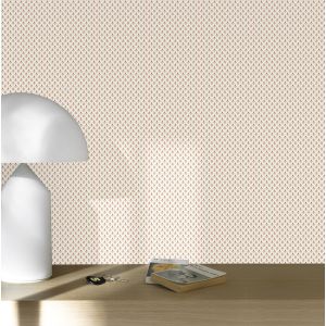 Papel pintado texturizado tnt pequeño tulipan burdeos y beige