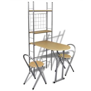 Juego de muebles de barra de cocina plegable con 2 sillas oif277850