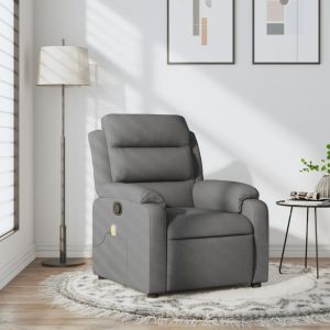Sillón de masaje reclinable de tela gris oscuro es5649