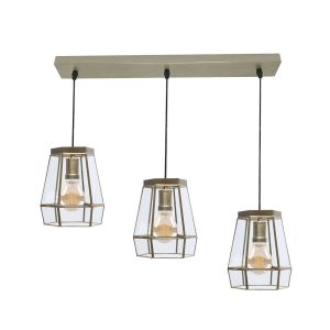 Regleta 3xE27 cuero 64x14cm guía