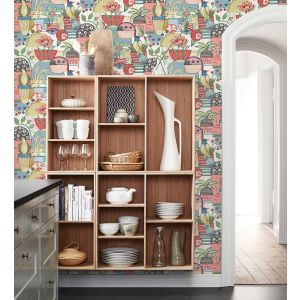 Papel pintado gaulan   maceta de plantas y flores con pájaros 5.23m²