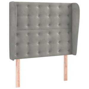 vidaXL cabecero con orejas de terciopelo gris claro 83x23x118/128 cm