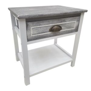 Mesita de madera blanca 40x29x42