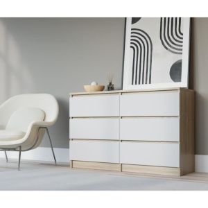 Cómoda 6 cajones - estilo escandinavo - 120 cm