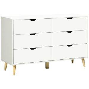 Cómoda con cajone 120x40x76 cm pb, pino color blanco Homcom