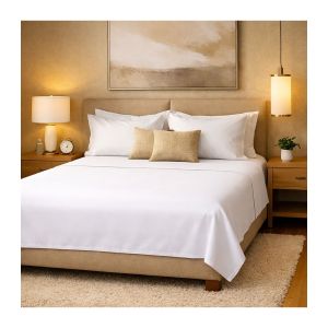 Juego de sábanas 100% algodón hotel  4 piezas 135 x 190/200  blanco