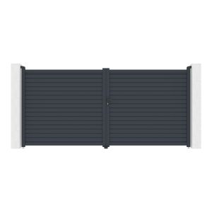Puerta batiente calancia 4m alt.180cm aluminio gris
