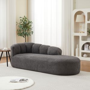 Sofá relax de chenilla gris antracita sin brazos para salón y dormitorio
